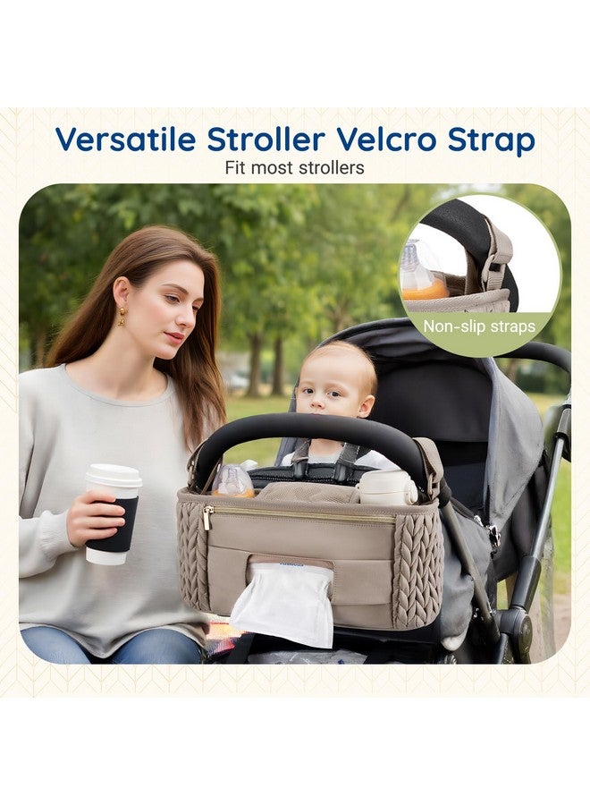 mommore Stroller Organizer with Insulated Cup Holders, Universal Stroller Caddy with Detachable Phone Bag, Stroller Accessories Fits for Uppababy, Doona, Jogger, Britax, Mompush, Bob - Image 1