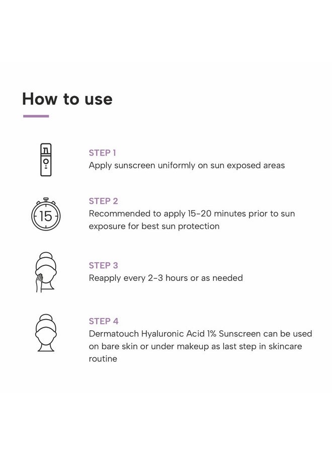 DERMATOUCH Hyaluronic Acid 1% Sunscreen | Spf 50 Pa++++ | For All Skin Types | No White Cast | 50G  - Image 3