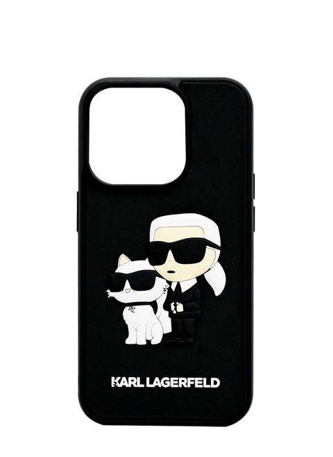 KARL LAGERFELD 3D RUBBER CASE WITH NFT KARL & CHOUPETTE IPHONE 15 PRO BLACK