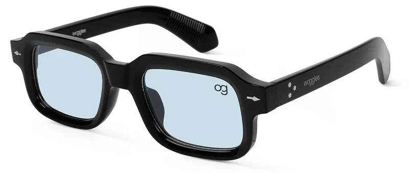 ووجلز نظارات شمسية مربعة سوداء بتصميم فاخر للحماية من الأشعة فوق البنفسجية للرجال والنساء