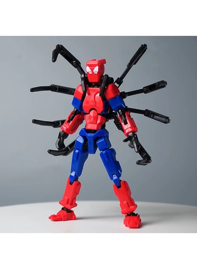 نموذج ميكان العنكبوت المتحول الأحمر والأزرق، متعدد المفاصل، من مادة ABS، لغز تجميع ثلاثي الأبعاد لمكتب، لعبة هدية - Image 1