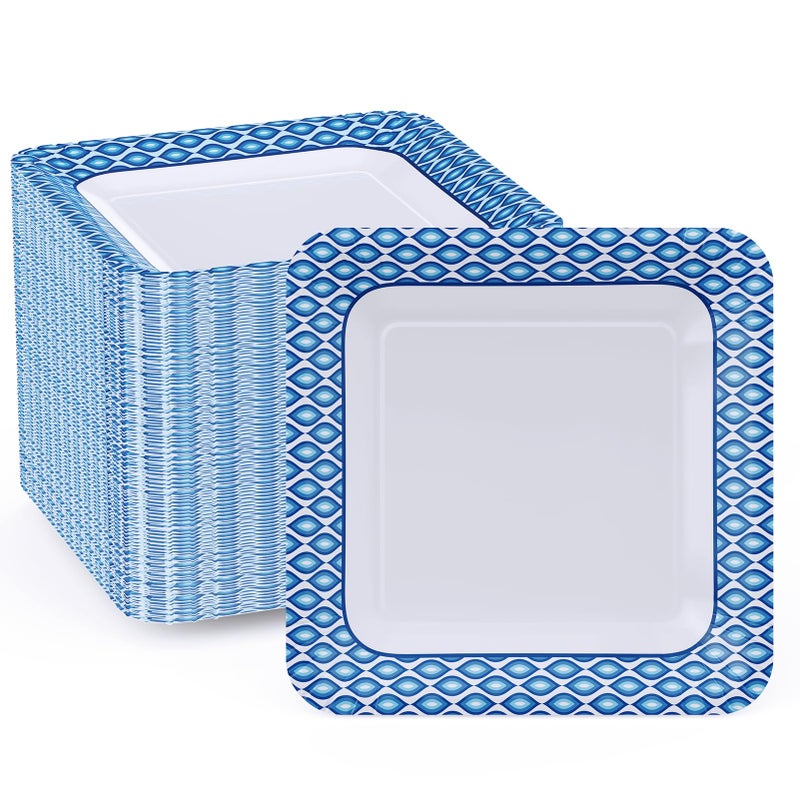 MUCHII 10 Inch Square Paper Plates, 140 Count Heavy Duty Bulk Disposable Paper Plates for Daily Use, Family Gatherings, Parties, Picnic - Image 1