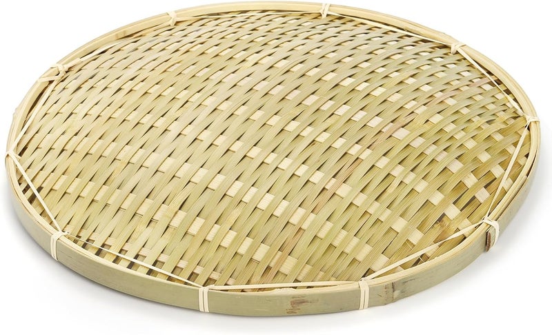 ZENFUN Occasional & permanent usable 4 Packs Bamboo Basket Tray, 12 In Round Hand Weave Bread Baskets for Serving, Woven Fruit Basket, Rattan Serving Basket for Garden, Daily Dinning, Kitchen Organization, Stackable Full land route delivery - Image 3