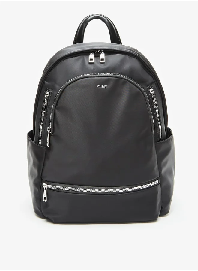 ميسي Women's Solid Backpack with Zip Closure