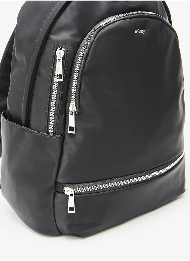 ميسي Women's Solid Backpack with Zip Closure