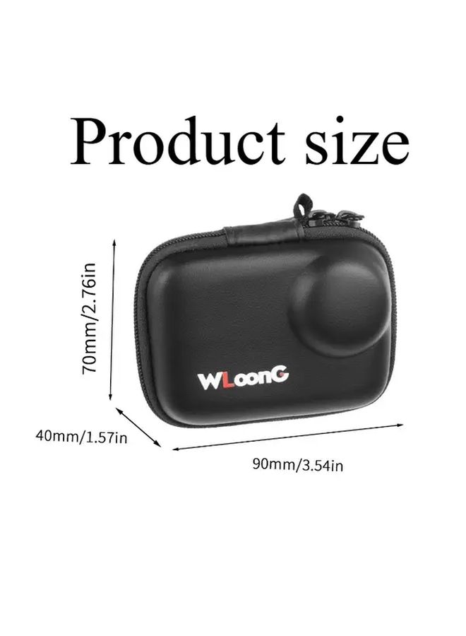 Hard Shell EVA Protective Case For Ultra Action Camera With Carabiner Clip Black - Image 3