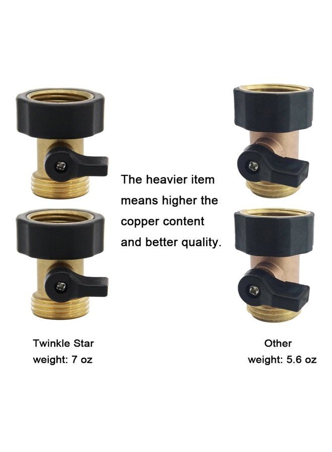 Twinkle Star Heavy Duty Brass Shut Off Valve Garden Hose Connector, Set of 2, TWIS3001 - Image 5