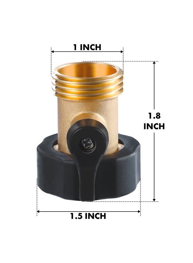 Twinkle Star Heavy Duty Brass Shut Off Valve Garden Hose Connector, Set of 2, TWIS3001 - Image 2