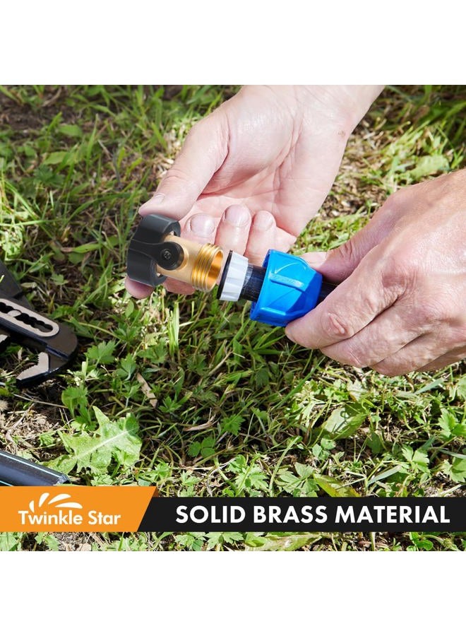 Twinkle Star Heavy Duty Brass Shut Off Valve Garden Hose Connector, Set of 2, TWIS3001 - Image 4
