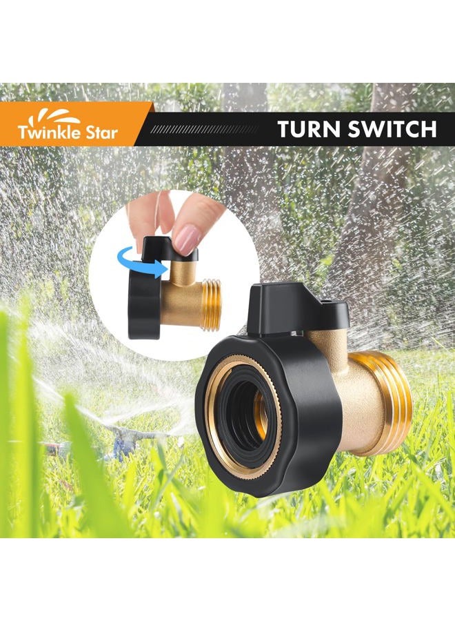 Twinkle Star Heavy Duty Brass Shut Off Valve Garden Hose Connector, Set of 2, TWIS3001 - Image 3