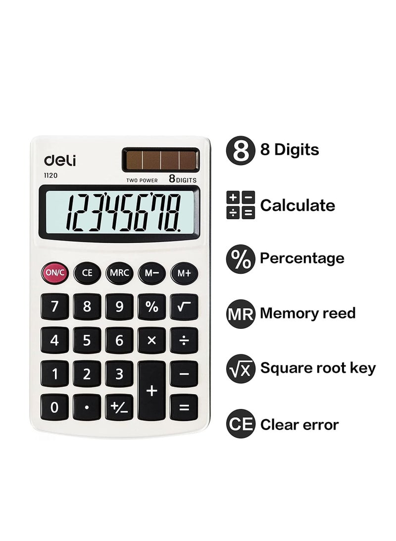 Deli آلة حاسبة ثنائية الطاقة مكونة من 8 أرقام - Image 4