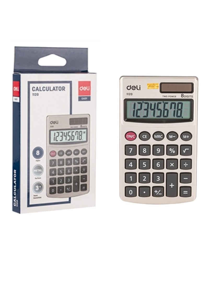 Deli آلة حاسبة ثنائية الطاقة مكونة من 8 أرقام - Image 1