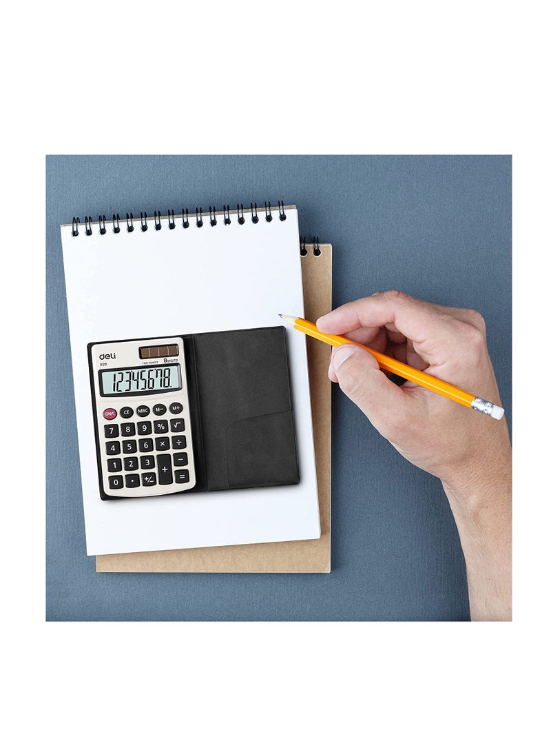 Deli آلة حاسبة ثنائية الطاقة مكونة من 8 أرقام - Image 3