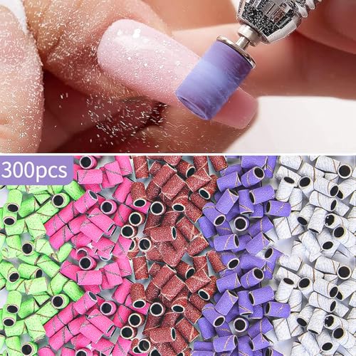 BELICOO Sanding Bands 300 Pcs 5 Color Coarse Fine 80#120#150#180#240# Grits Professional for Acrylic Nails Manicures and Pedicure - Image 5