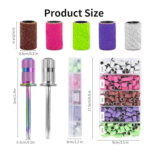 BELICOO Sanding Bands 300 Pcs 5 Color Coarse Fine 80#120#150#180#240# Grits Professional for Acrylic Nails Manicures and Pedicure - Image 3