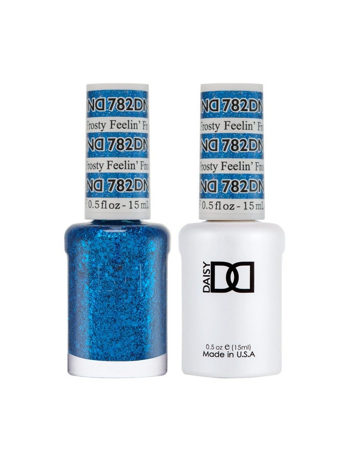 DAISY DND - Dnd Gel Polish Set 1 Each Of Blue Gel Polish And Blue Nail Polish 782 Feelin’ Frosty 0.5 Fl Oz - Image 1