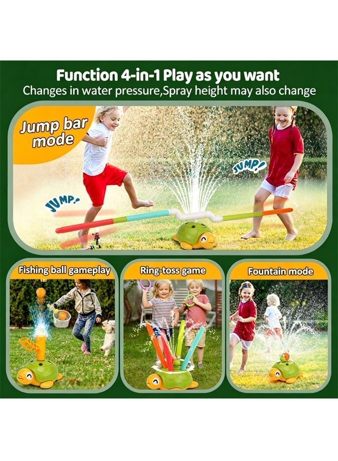 Kids Water Toys，Sprinkler for Kids Water Toy,4-in-1 Turtle Sprinkler Toys 360° Rotating Spray with Snail Plash Ring Toss Game for Backyard Outdoor Summer Toys Water Game Toys for Boys Girls Kids Ages 3-8 - Image 3