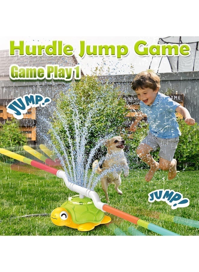 Kids Water Toys，Sprinkler for Kids Water Toy,4-in-1 Turtle Sprinkler Toys 360° Rotating Spray with Snail Plash Ring Toss Game for Backyard Outdoor Summer Toys Water Game Toys for Boys Girls Kids Ages 3-8 - Image 5