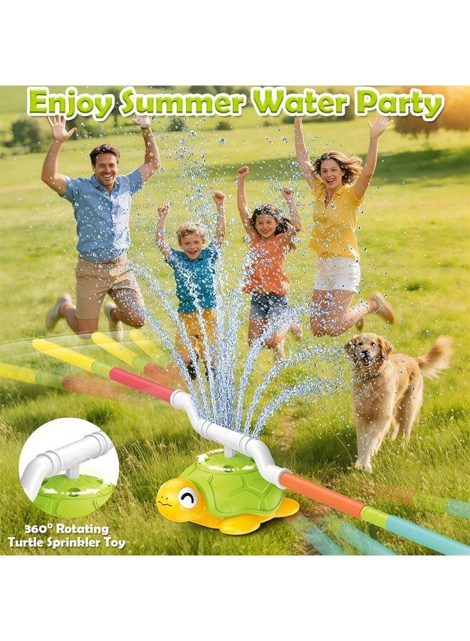 Kids Water Toys，Sprinkler for Kids Water Toy,4-in-1 Turtle Sprinkler Toys 360° Rotating Spray with Snail Plash Ring Toss Game for Backyard Outdoor Summer Toys Water Game Toys for Boys Girls Kids Ages 3-8 - Image 2