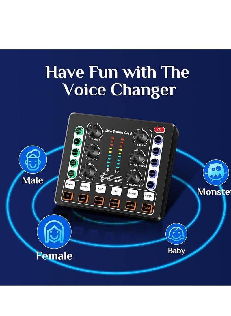 Generic Live Sound Card, M8 Mini Audio Mixer Board, DJ Mixer, for Music Recording Karaoke Singing Broadcast & Live Stream  - Image 1