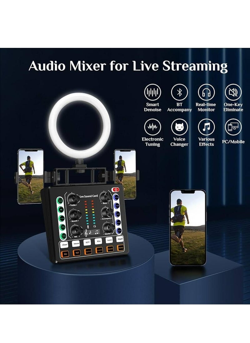 Generic Live Sound Card, M8 Mini Audio Mixer Board, DJ Mixer, for Music Recording Karaoke Singing Broadcast & Live Stream  - Image 2