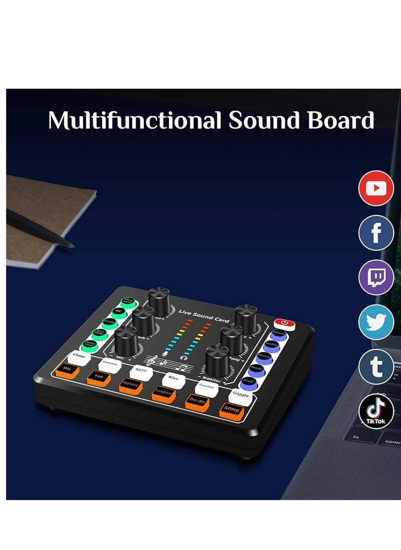 Generic Live Sound Card, M8 Mini Audio Mixer Board, DJ Mixer, for Music Recording Karaoke Singing Broadcast & Live Stream  - Image 5