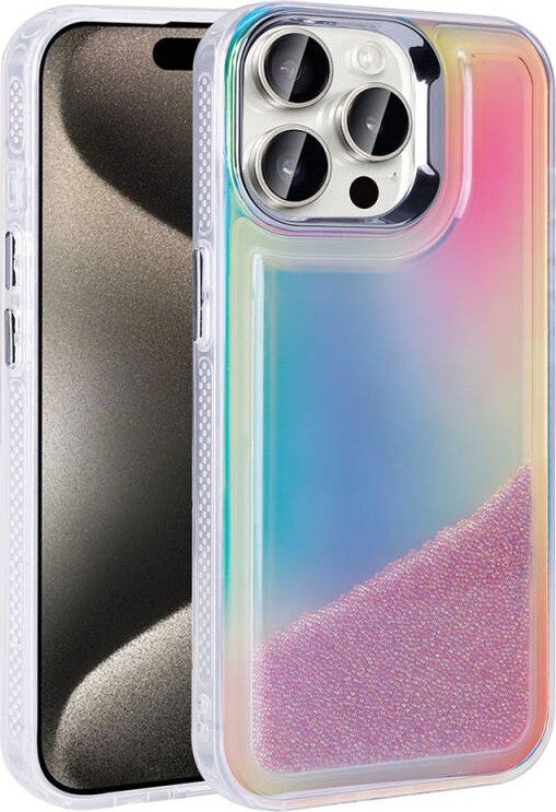 FUJİMAX FUJIMAX Apple iPhone 14 Pro Case Airbag Colorful Back Surface Bead Design Zore Sand Cover  - Image 1