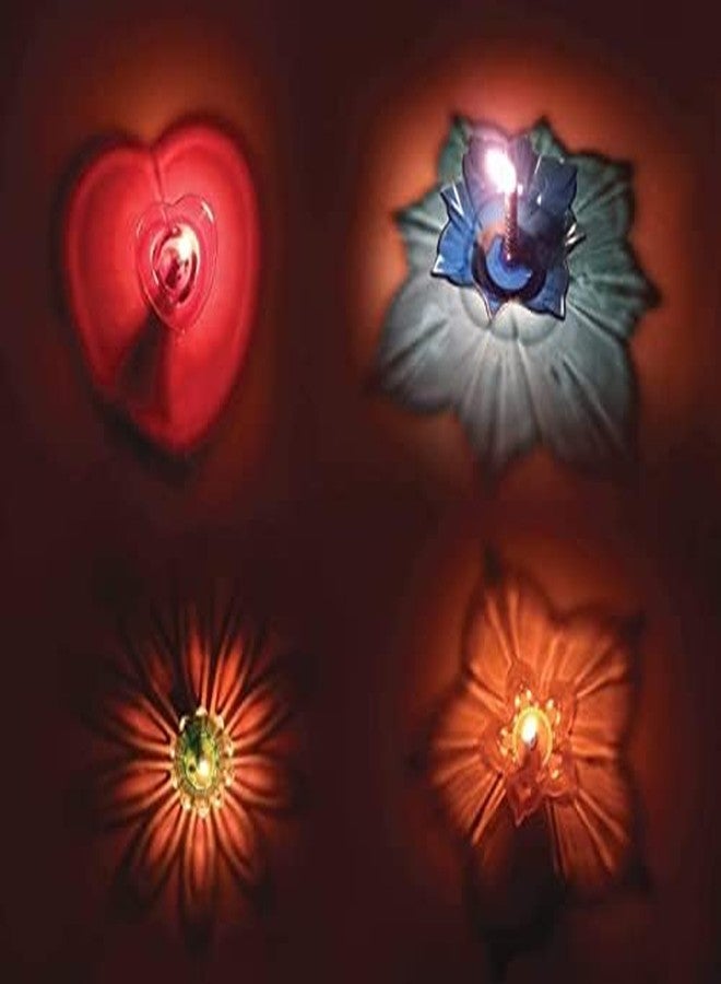 12pcs Diwali Diyas Colourful 3D Reflection Diya for Diwali Decor Flower Shape Shadow Reflective Diyas for Diwali Decoration Items for Home Decor Reusable Diwali Light (Mix Color) - Image 2