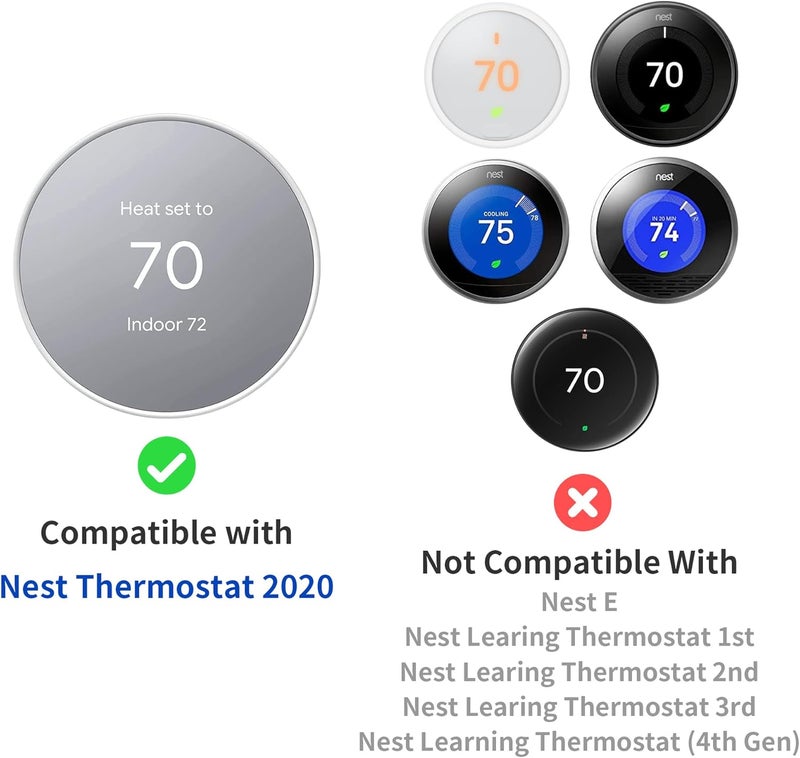 Petrichor Nest Thermostat Trim Kit Compatible with Google Nest Thermostat 2020 Easy to Install Snow - Image 2