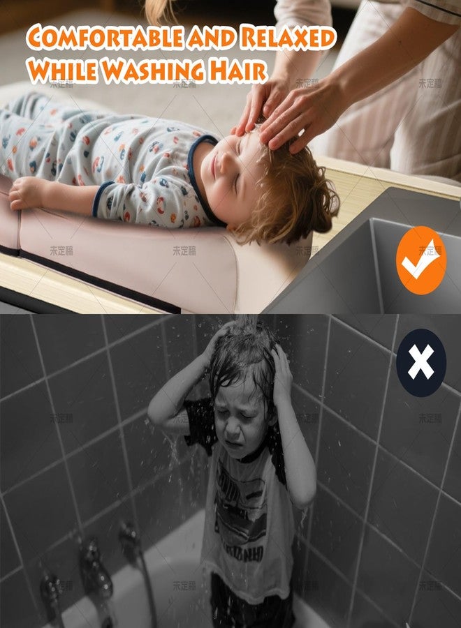 KYRGEU Large Waterproof Kids Hair Washing Station for Sink - Portable Shampoo Mat & Basin for Toddler, Reading Pillow for Lap, No More Mess, Soft & Comfortable Hair Wash Helper for Baby & Children - Image 4