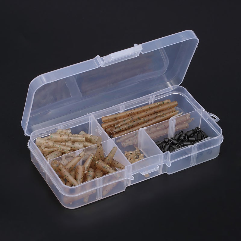COONOR 100pcs Terminal Carp Fishing Tackle Safety Lead Clips with Pins Tail Rubber Tubes Anti Tangle Sleeves Quick Change - Image 2