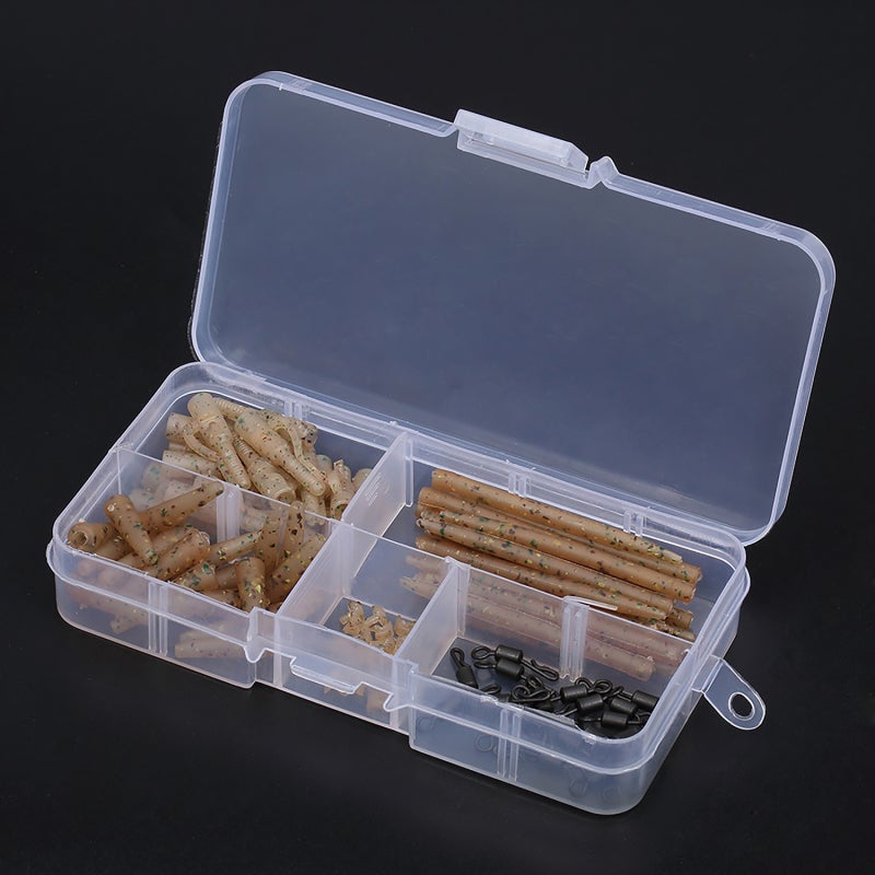 COONOR 100pcs Terminal Carp Fishing Tackle Safety Lead Clips with Pins Tail Rubber Tubes Anti Tangle Sleeves Quick Change - Image 5