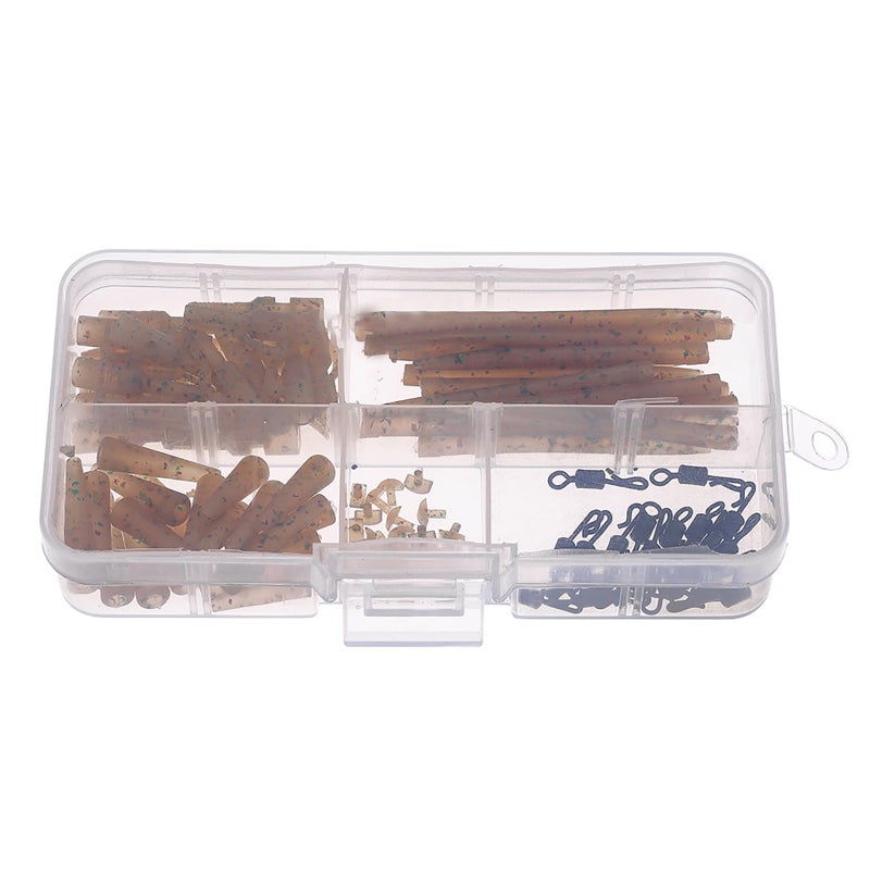 COONOR 100pcs Terminal Carp Fishing Tackle Safety Lead Clips with Pins Tail Rubber Tubes Anti Tangle Sleeves Quick Change - Image 3