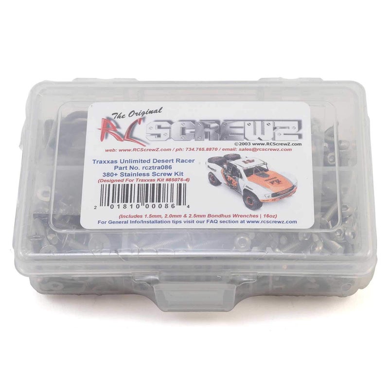 RC Screwz RCScrewZ Stainless Steel Screw Kit for Traxxas Unlimited Desert Racer. Replacement for RC Car Rusted and Stripped Screws  Quality Upgrade  Assembled in USA. 380+ piece for Traxxas Kit 85076-4 -tra086 - Image 1