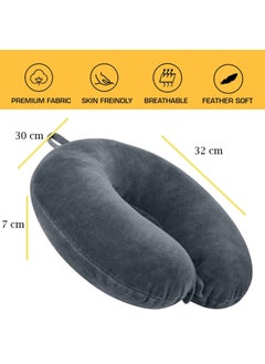 Vibgyor Vibes Vibgyor Vibes U Shaped Travel Neck Pillow Combo with Eye Mask for Travel in Airplane Flight/Car/Train for Sleeping,Comfortable Head Rest Neck Support | Lightweight for Men and Women (Grey)  - Image 3