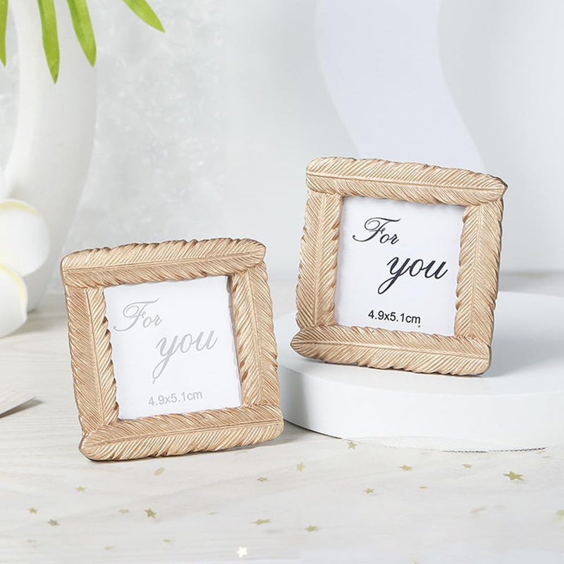 Vintage Photo Frames: Gold Resin Mini Frames - Decorative Small Frames for Tabletop Decor Wedding Keepsake Display - Image 1