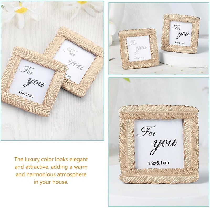 Vintage Photo Frames: Gold Resin Mini Frames - Decorative Small Frames for Tabletop Decor Wedding Keepsake Display - Image 4