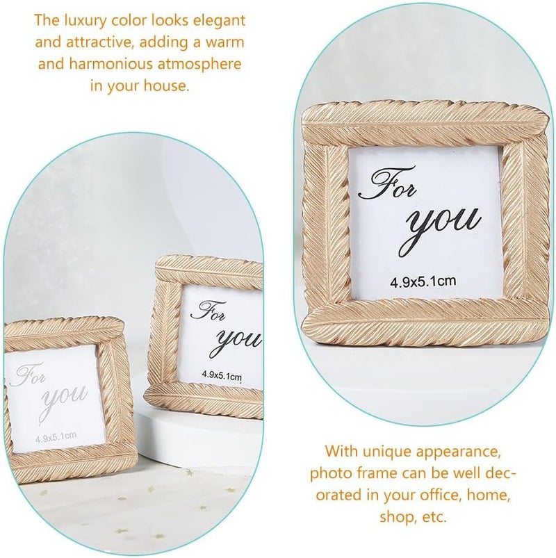 Vintage Photo Frames: Gold Resin Mini Frames - Decorative Small Frames for Tabletop Decor Wedding Keepsake Display - Image 3