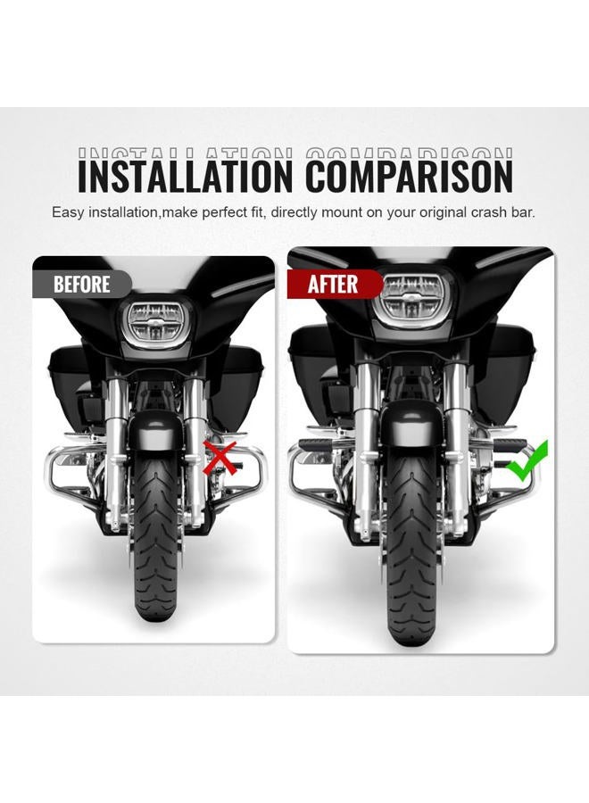 GZYF Motorcycle 1.25" Highway Crash Bar Engine Guard Rubber Cover Guard Slider Compatible with Harley Dyna FXD, Softail FLST FXST, Touring FLHT FLHR FLHX FLTR FLHTCUTG FLHXXX - Image 4