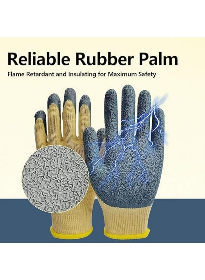 KASTWAVE Insulated Electrical Gloves - 400v High Voltage Resistance, Flame Retardant Work Gloves for Electricians, Rubber Non-Slip Design, Shock & Cut Protection, Perfect for Electrical Men's Gifts - Image 5