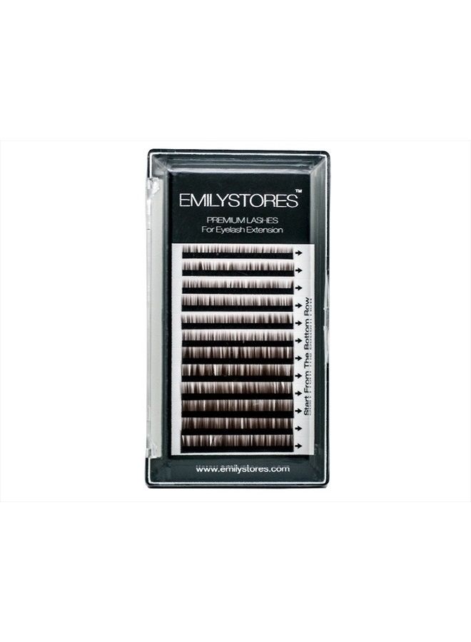 EMILYSTORES Lash Eyebrow Extensions Color Brown Thickness 0.10 mm Length 5/6/7/8MM Mixed Sizes One Tray - Image 1