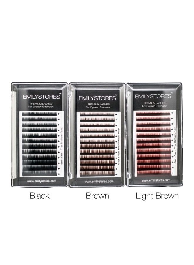 EMILYSTORES Lash Eyebrow Extensions Color Brown Thickness 0.10 mm Length 5/6/7/8MM Mixed Sizes One Tray - Image 2
