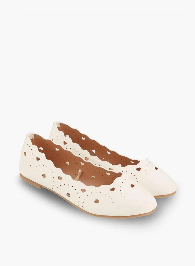Little Missy Girls Laser Cut Ballerina Shoes