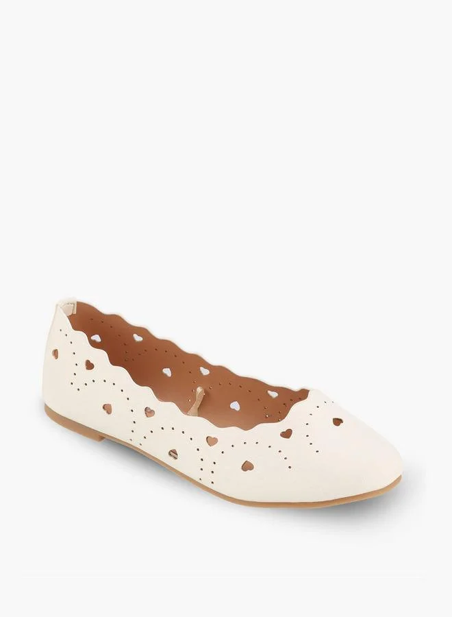 Little Missy Girls Laser Cut Ballerina Shoes