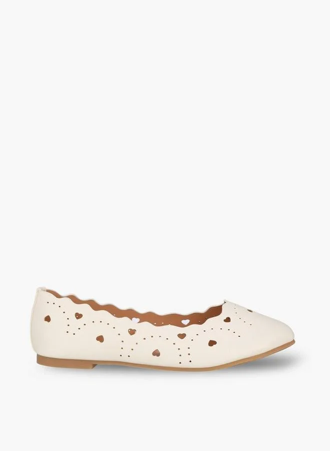 ليتل ميسي Girls Laser Cut Ballerina Shoes
