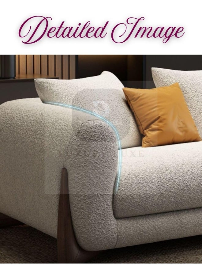 LUXURY LUXE Luxury Luxe Fleece Fabric Overstuffed Sofa Set  - Image 5