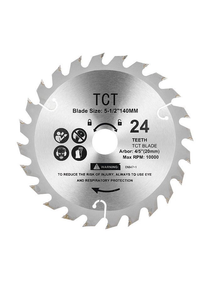 Generic - 5-1/2-Inch 140mm Circular Saw Blade 24 Teeth Wood Cutting Disc for Cutting Hard Soft Wood Chipboard and Plywood - Image 1