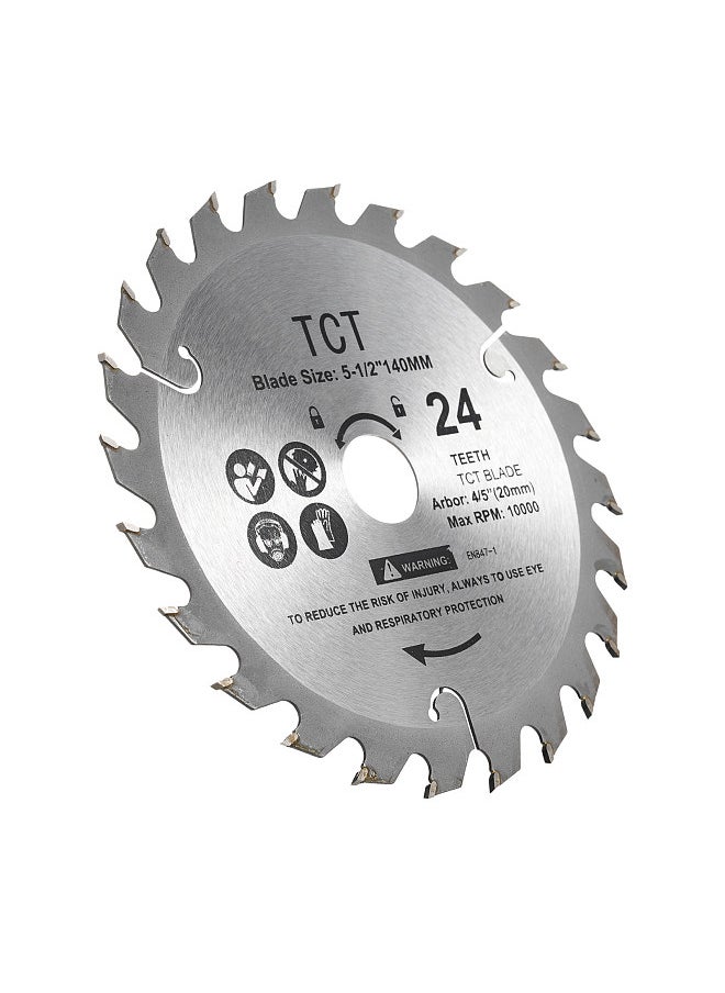 Generic - 5-1/2-Inch 140mm Circular Saw Blade 24 Teeth Wood Cutting Disc for Cutting Hard Soft Wood Chipboard and Plywood - Image 1