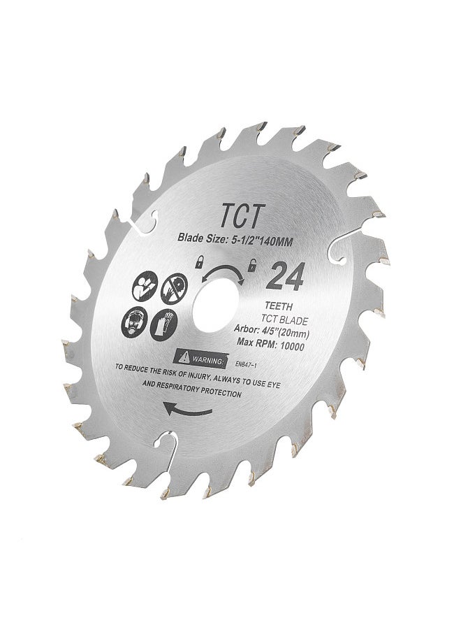 Generic - 5-1/2-Inch 140mm Circular Saw Blade 24 Teeth Wood Cutting Disc for Cutting Hard Soft Wood Chipboard and Plywood - Image 1