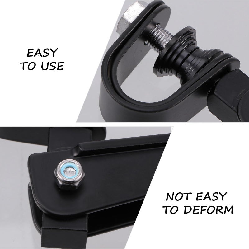 Ciieeo Aluminum Motorcycle Footrest Pegs Folding Anti Slip Foot Support Black - Image 4